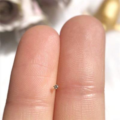 L Model Düşmeyen Çelik Hızma 1.5 mm taşlı Tektaş Burun Piercingi