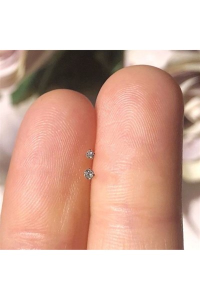 L Model Düşmeyen Çelik Hızma 1.5 mm taşlı Tektaş Burun Piercingi