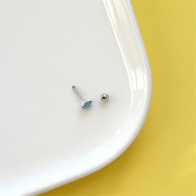 Mavi Çiçek Kıkırdak Piercing Helix Lob Çiçekli Piercing