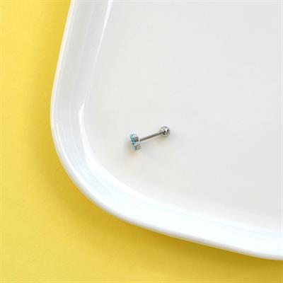Mavi Çiçek Kıkırdak Piercing Helix Lob Çiçekli Piercing