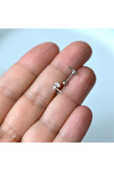 Mini Balta Helix Piercing Kıkırdak Cerrahi Çelik Gümüş Renk