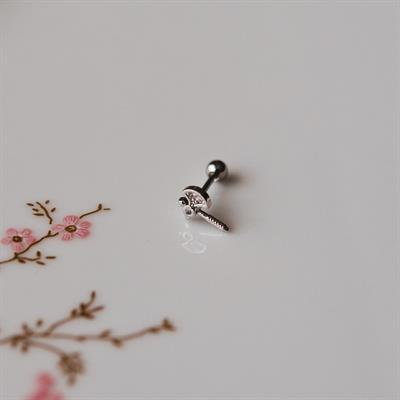 Mini Balta Helix Piercing Kıkırdak Cerrahi Çelik Gümüş Renk