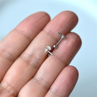 Mini Balta Helix Piercing Kıkırdak Cerrahi Çelik Gümüş Renk