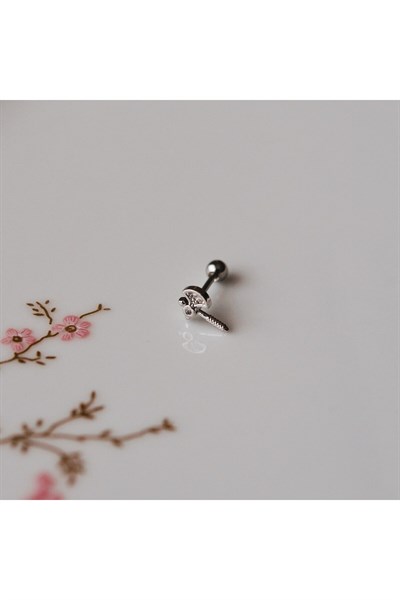 Mini Balta Helix Piercing Kıkırdak Cerrahi Çelik Gümüş Renk