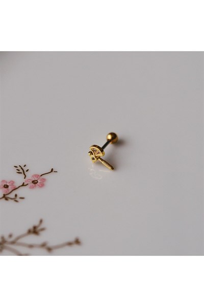 Mini Balta Helix Piercing Kıkırdak Cerrahi Çelik Gold Renk