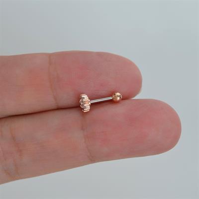 Mini Rose Çiçekli Tragus Helix Piercing Kıkırdak