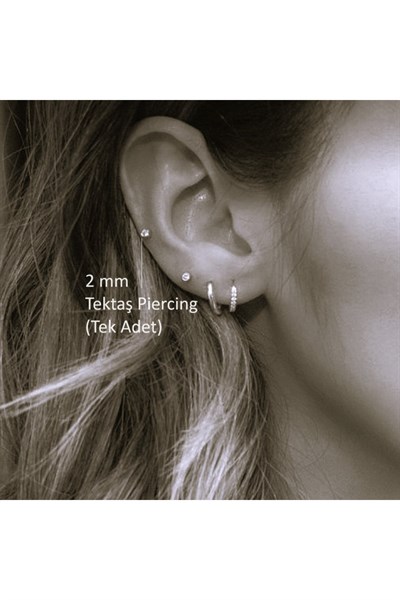 Mini Tektaş Cerrahi Çelik Piercing Tragus Helix Kıkırdak Conch Gold Renk 6 Mm