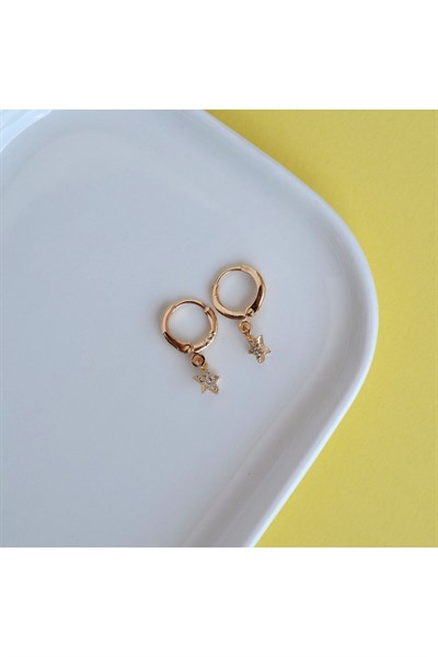 Minimal Yıldız Charmlı Küpe Yıldızlı Küpe