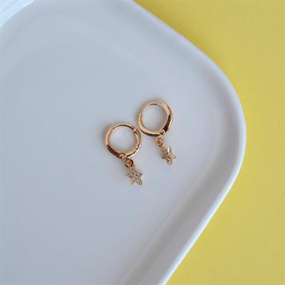 Minimal Yıldız Charmlı Küpe Yıldızlı Küpe
