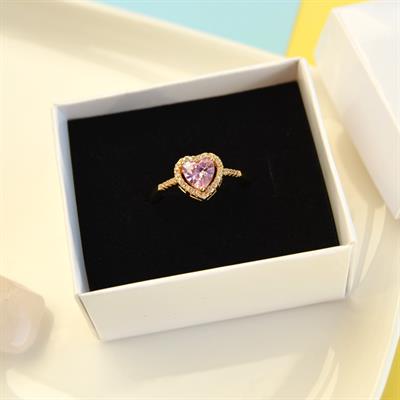 Pembe Kalpli Yüzük Ayarlanabilir Yüzük Hediye Paketli Yüzük Ciddi İlişki Yüzüğü Sevgili Yüzüğü