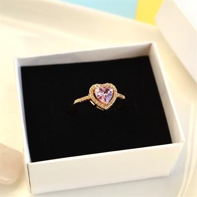 Pembe Kalpli Yüzük Ayarlanabilir Yüzük Hediye Paketli Yüzük Ciddi İlişki Yüzüğü Sevgili Yüzüğü