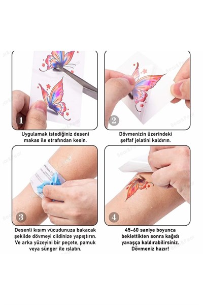 Radyal Geometrik Çizimli Geçici Vücut Dövmesi