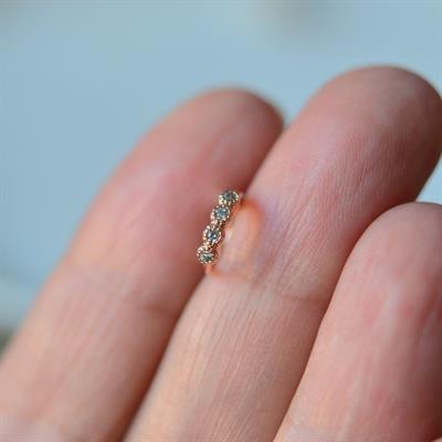 Rose Gold Renk Cerrahi Çelik Taşlı Halka Tragus Piercing Helix Lob Kıkırdak