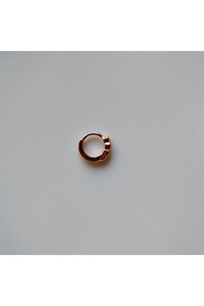 Rose Gold Renk Cerrahi Çelik Taşlı Halka Tragus Piercing Helix Lob Kıkırdak