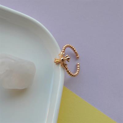 Rose Gold Renk Cross Yüzük Haç Model Ayarlanabilir Yüzük