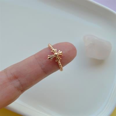 Rose Gold Renk Cross Yüzük Haç Model Ayarlanabilir Yüzük