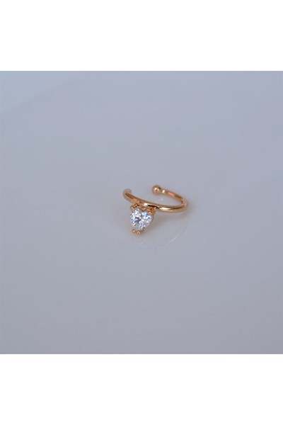 Rose Gold Renk Tektaş Earcuff Sıkıştırma Kıkırdak Küpesi Delik Gerektirmez