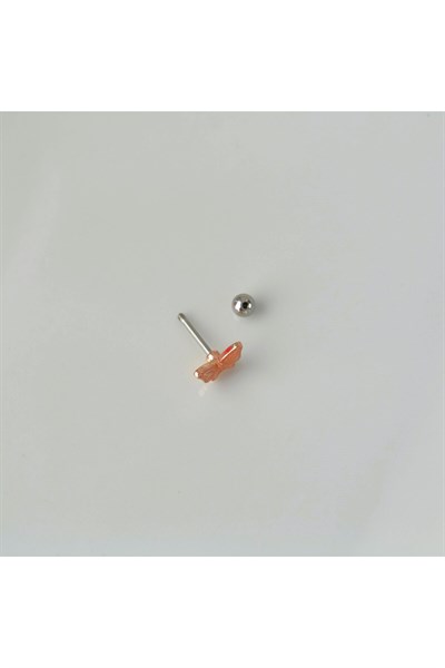 Rose Kelebekli Çelik Piercing Helix Kıkırdak Conch Lob