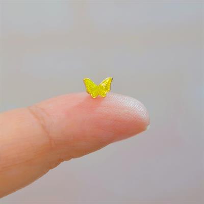 Sarı Kelebekli Çelik Piercing Helix Kıkırdak Conch Lob Gold