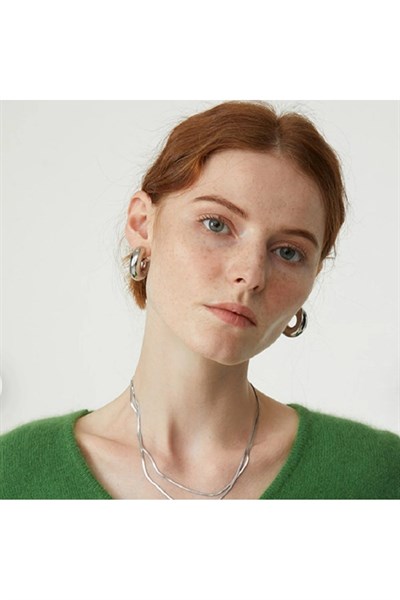 Silver Boru Model Küpe