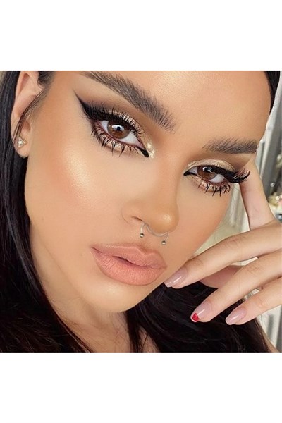 Silver Renk 316 L Paslanmaz Çelik Fake Piercing Sıkıştırmalı Labret Piercing Delik Gerektirmez