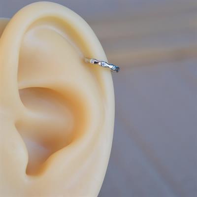 Silver Renk Cerrahi Çelik İnce Halka Tragus Piercing Helix Lob Kıkırdak