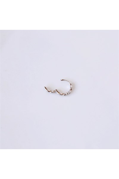 Silver Renk Cerrahi Çelik İnce Halka Tragus Piercing Helix Lob Kıkırdak