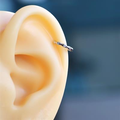 Silver Renk Cerrahi Çelik İnce Halka Tragus Piercing Helix Lob Kıkırdak