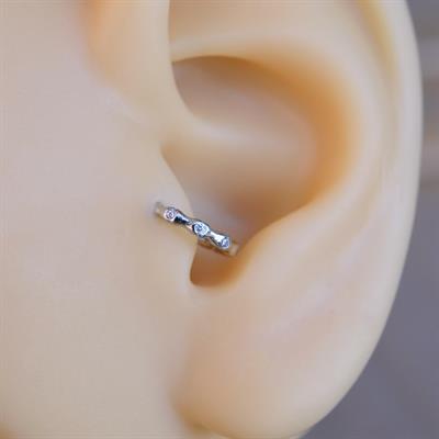 Silver Renk Cerrahi Çelik İnce Halka Tragus Piercing Helix Lob Kıkırdak