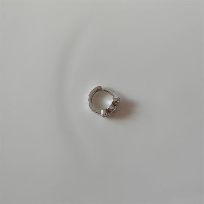 Silver Renk Cerrahi Çelik Taşlı Halka Tragus Piercing Helix Lob Kıkırdak