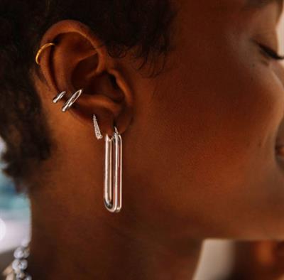 Silver Renk Delik Gerektirmeyen Düz Earcuff Kıkırdak Küpesi