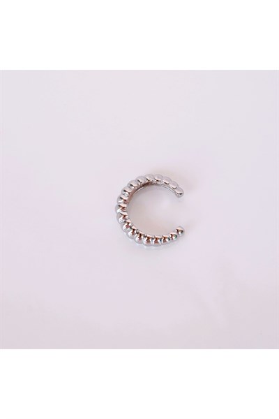 Silver Renk Deniz Kabuğu Model Earcuff Sıkıştırma Kıkırdak Küpe