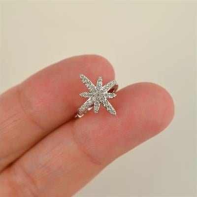 Silver Renk Kuzey Yıldızı Earcuff Kutup Yıldızı Sıkıştırma Kıkırdak Küpesi