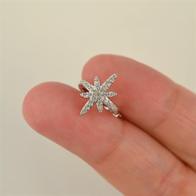 Silver Renk Kuzey Yıldızı Earcuff Kutup Yıldızı Sıkıştırma Kıkırdak Küpesi
