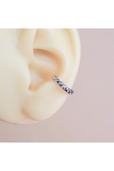 Silver Renkli İnce Earcuff Sıkıştırma Kıkırdak