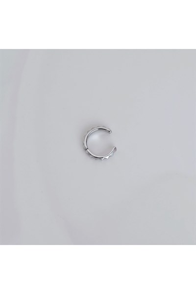 Silver Renkli İnce Earcuff Sıkıştırma Kıkırdak