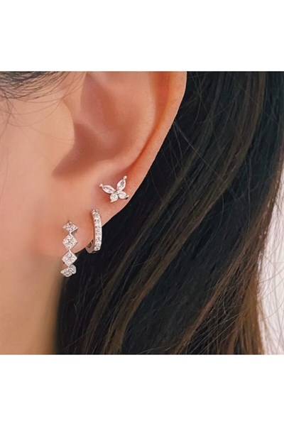 Silver Renkli Kelebek Helix Piercing Tragus Lob Conch 8 mm