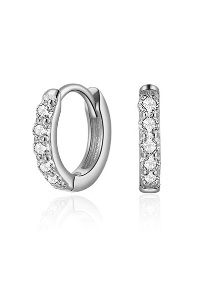 Silver Taşlı Halka Piercing Tragus Helix Daith Anti Tragus Kıkırdak