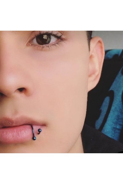 Siyah Renk Cerrahi Çelik Spiral Piercing Kulak Dudak Burun Kaş Kıvrımlı Piercing