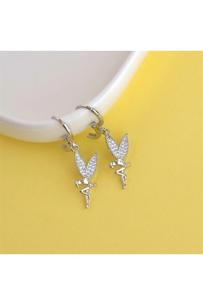Su Perisi Charmlı Küpe Perili Küpe Silver Renkli