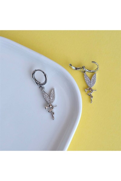 Su Perisi Charmlı Küpe Perili Küpe Silver Renkli
