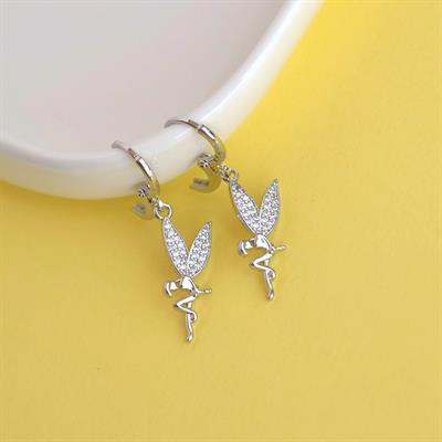 Su Perisi Charmlı Küpe Perili Küpe Silver Renkli