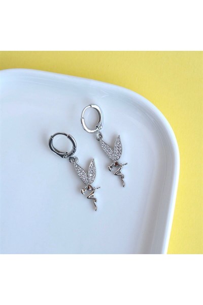 Su Perisi Charmlı Küpe Perili Küpe Silver Renkli