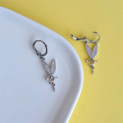 Su Perisi Charmlı Küpe Perili Küpe Silver Renkli