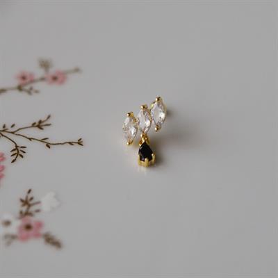 Taş Sallantılı Helix Piercing Kıkırdak Cerrahi Çelik Gold Renk