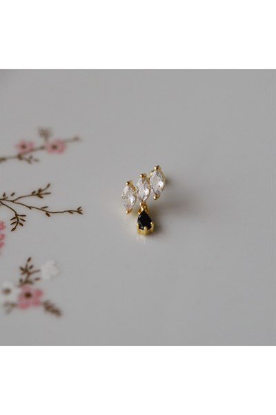 Taş Sallantılı Helix Piercing Kıkırdak Cerrahi Çelik Gold Renk
