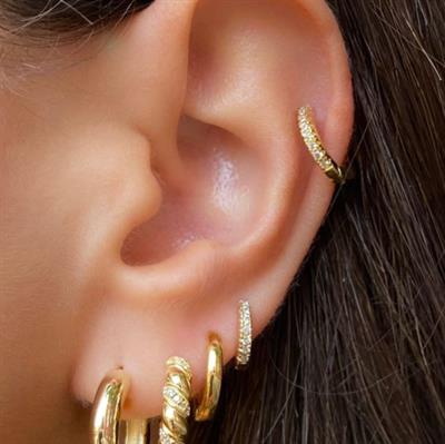 Taşlı Halka Piercing Tragus Helix Daith Anti Tragus Kıkırdak