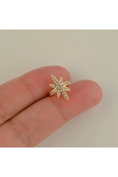 Taşlı Kuzey Yıldızı Earcuff Kutup Yıldızı Sıkıştırmalı Kıkırdak Küpesi