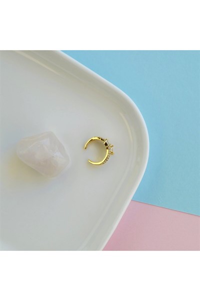 Taşlı Sıralı Earcuff İnce Taşlı Sıkıştırma Kıkırdak Küpesi Delik Gerektirmez Taşlı Minimal Yılan