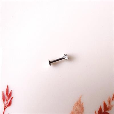 Tektaş Çelik Piercing  Tragus Helix Kıkırdak Conch Gümüş Renk 8 mm